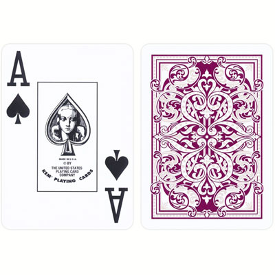 KEM Playing Cards Jacquard Burgundy and Green