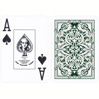 KEM Playing Cards Jacquard Burgundy and Green