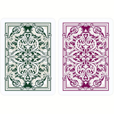 KEM Playing Cards Jacquard Burgundy and Green