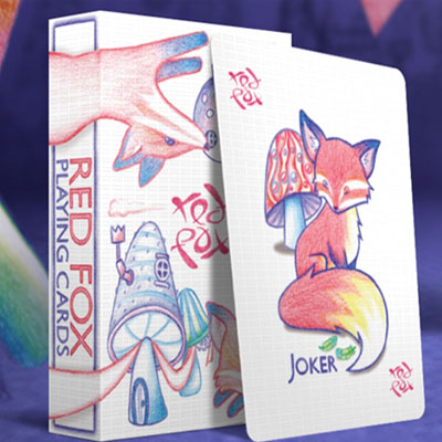 Red Fox Playing Cards (Purple) by USPCC