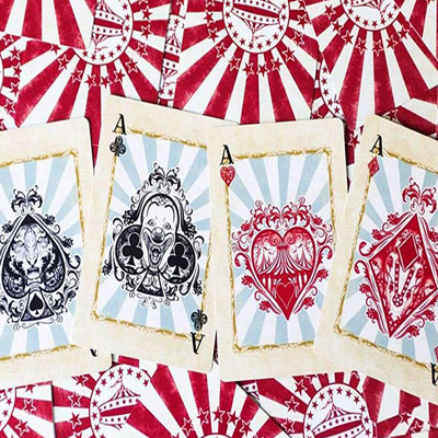 Limited Edition Circus Nostalgic Red Gilded Playing Cards