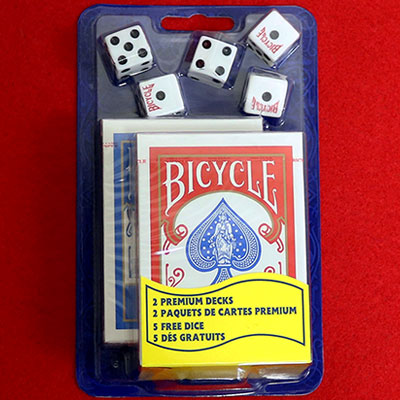 Bicycle 2 Decks Standard Poker and 5 Dice Set by USPCC
