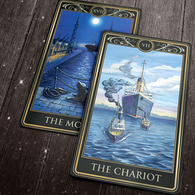 Deluxe Titanic Tarot Cards (Wood Box and Boarding Pass)