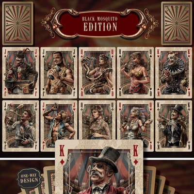 Circus Playing Cards (Black Mosquito Edition) - Super Low Seal