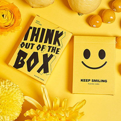 Keep Smiling Yellow V2 Playing Cards by Bocopo