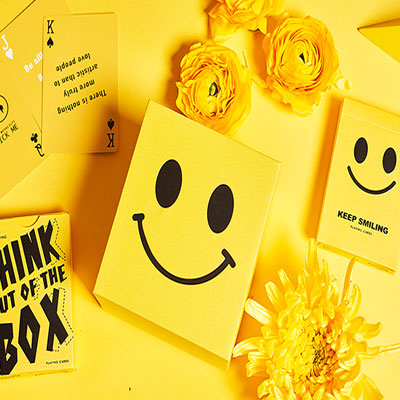 Keep Smiling Yellow V2 Playing Cards