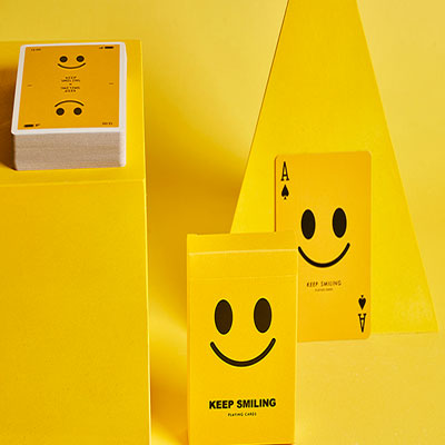 Keep Smiling Yellow V2 Playing Cards