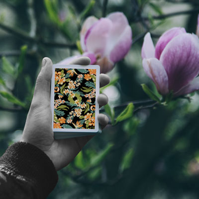 Limited Edition Black Flora Playing Cards