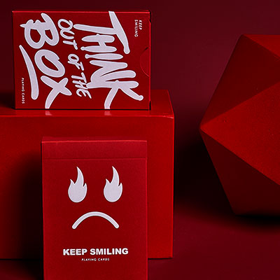 Keep Smiling Red V2 Playing Cards by Bocopo