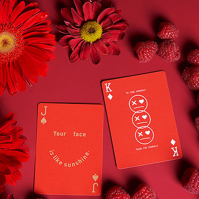 Keep Smiling Red V2 Playing Cards