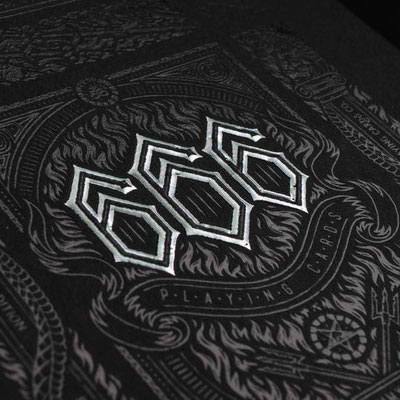 666 Skeletal Silver (Silver Foil) Playing Cards by Riffle Shuffle