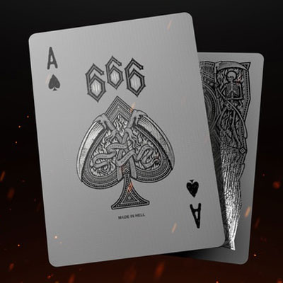 666 Skeletal Silver (Silver Foil) Playing Cards