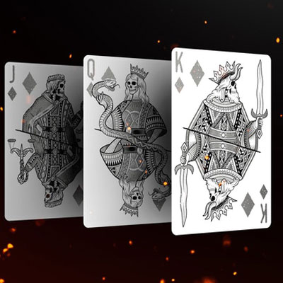 666 Skeletal Silver (Silver Foil) Playing Cards