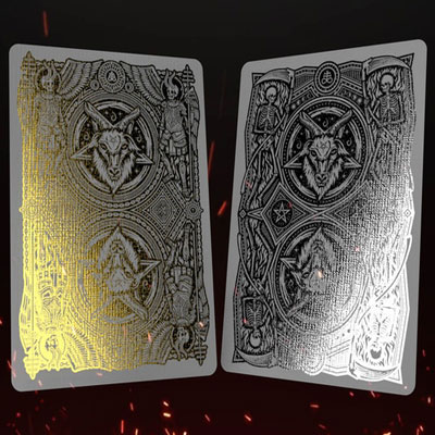 666 Skeletal Silver Playing Cards (Gilded Edition)