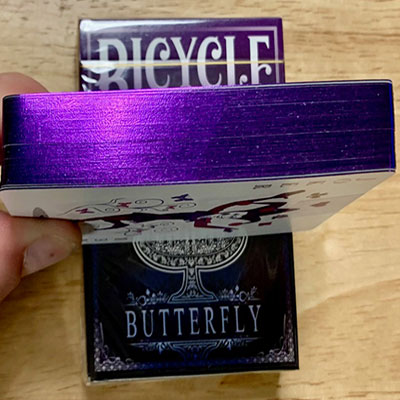 Gilded Bicycle Butterfly (Violet) Playing Cards by Will Roya