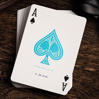 Jerry's Nugget (Icey Blue) Marked Monotone Playing Cards