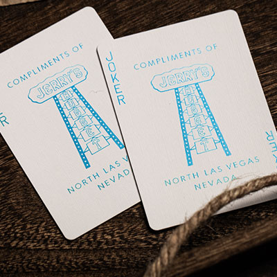 Jerry's Nugget (Icey Blue) Marked Monotone Playing Cards