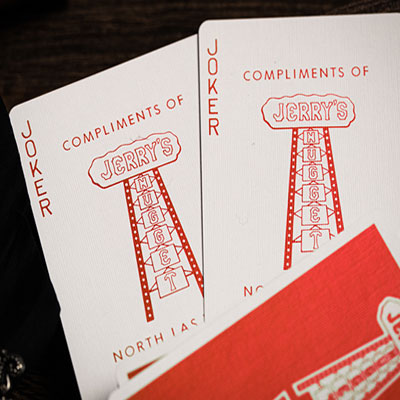 Jerry's Nugget (Atomic Red) Marked Monotone Playing Cards