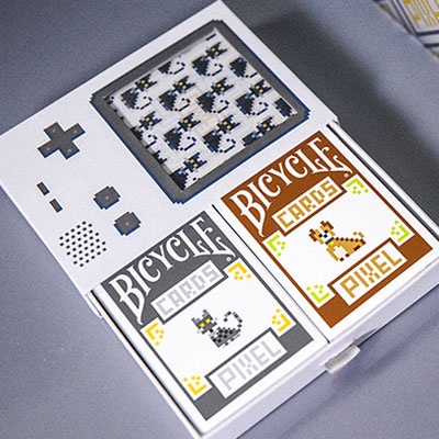 Bicycle Pixel Cat and Dog Set by TCC
