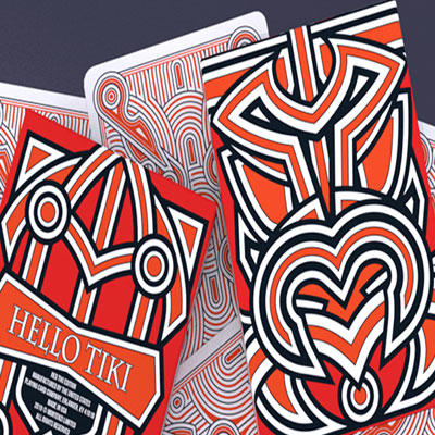 Hello Tiki (Red) Playing Cards