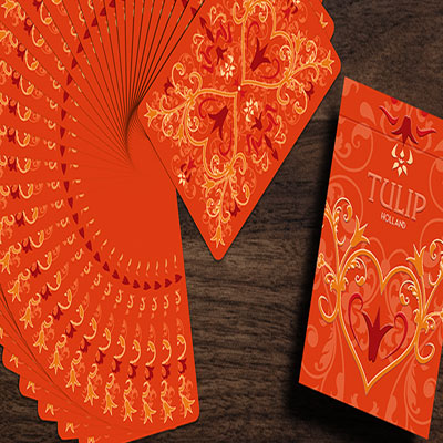 Orange Tulip Playing Cards by Dutch Card House Company