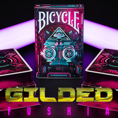 Gilded Fushia Bicycle Cybershock Playing Cards by Excelsior Playing Cards