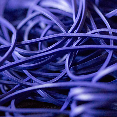 Joe Rindfleischs Size 16 Rainbow Rubber Bands (Dan Harlan - Deep Purple)