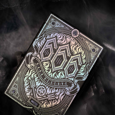 666 Reverse Holo Dark Reserve Playing Cards (Foiled Edition) by Riffle Shuffle