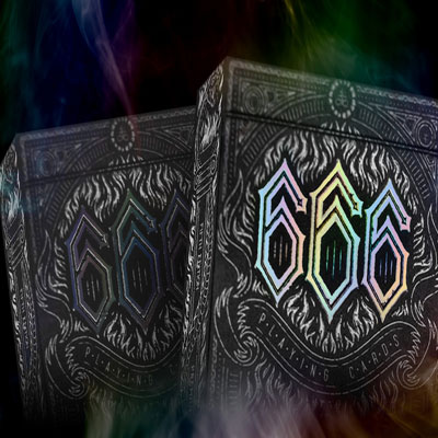  666 Obsidian Playing Cards (Foiled Edition) by Riffle Shuffle